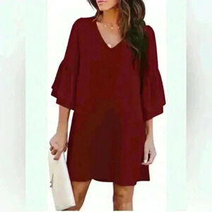 Women’s burgundy bell dress